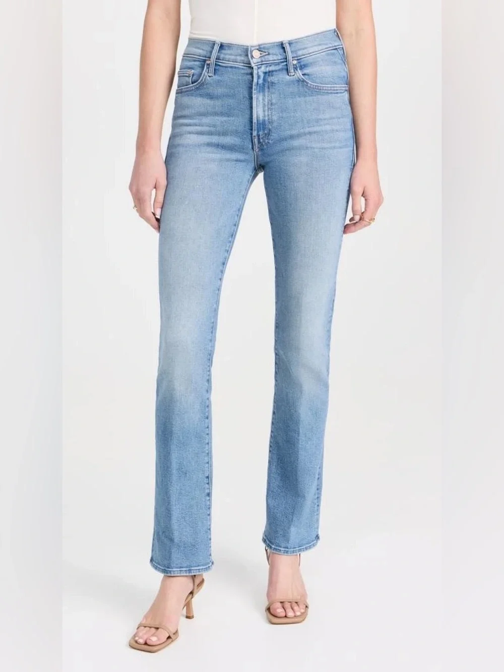 MOTHER The Outsider Sneak Jeans Full Moon Wash Mid Rise Bootcut Size 26 New NWOT